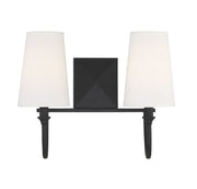 Cameron 2-Light Bath Vanity Light in Matte Black