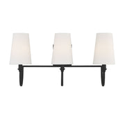 Cameron 3-Light Bath Vanity Light in Matte Black