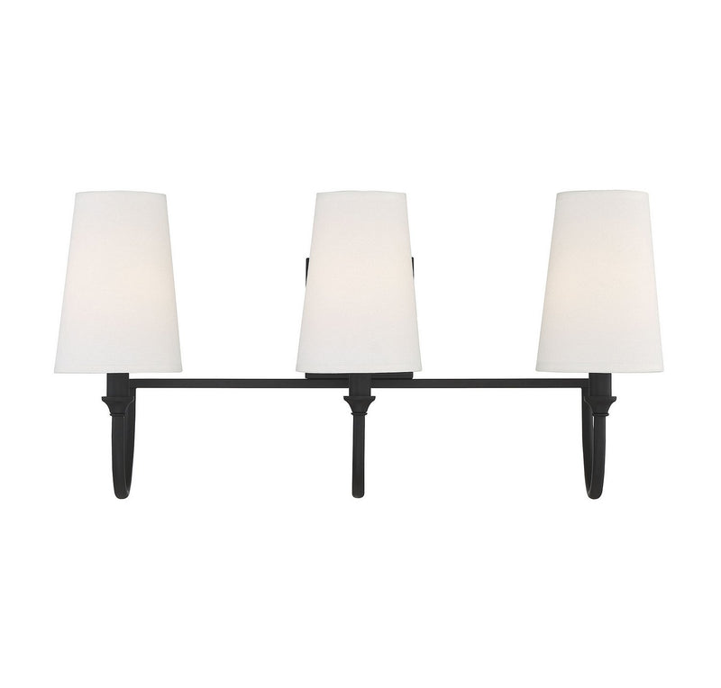 Cameron 3-Light Bath Vanity Light in Matte Black