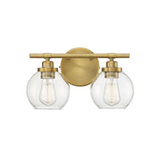 Carson 2-Light Bath Vanity Light in Warm Brass
