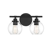 Carson 2-Light Bath Vanity Light in Matte Black