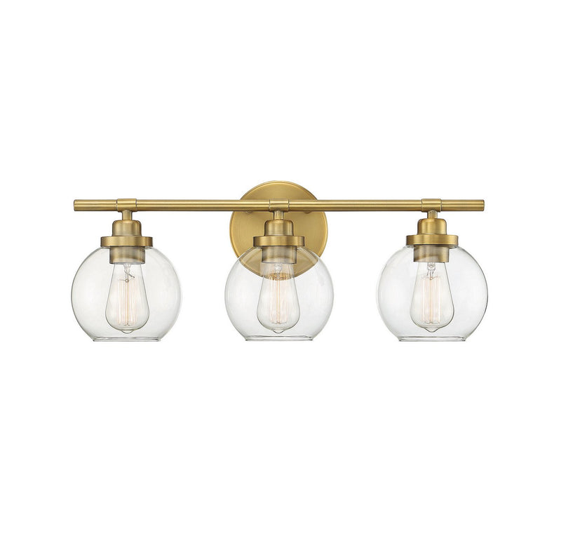 Carson 3-Light Bath Vanity Light in Warm Brass