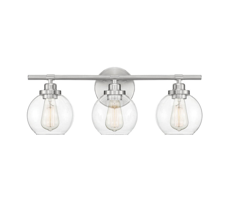 Carson 3-Light Bath Vanity Light in Satin Nickel