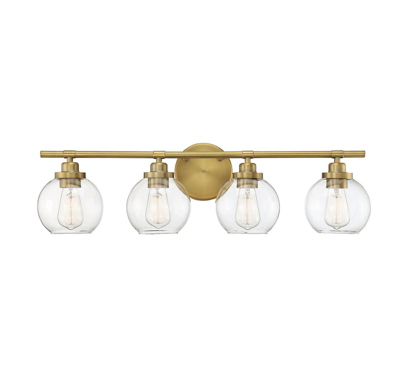 Carson 4-Light Bath Vanity Light in Warm Brass