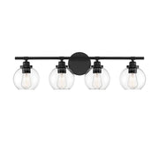 Carson 4-Light Bath Vanity Light in Matte Black