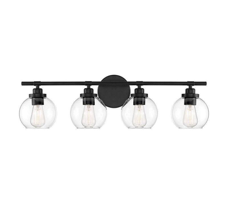 Carson 4-Light Bath Vanity Light in Matte Black