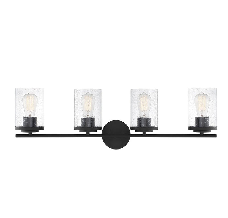 Marshall 4-Light Bath Vanity Light in Matte Black