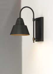 Shoreline 1 Light 7.75" Outdoor Wall Sconce in Black