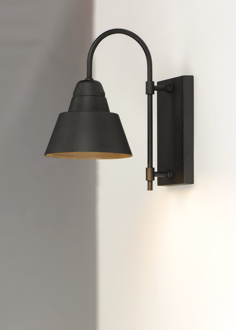 Shoreline 1 Light 7.75" Outdoor Wall Sconce in Black