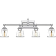 Nicholas 4-Light Clear Glass Bath Vanity Light in Polished Chrome