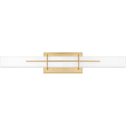 Gemini 28" Bath Vanity Light in Aged Brass