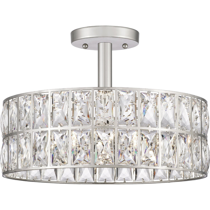 Coffman 3-Light Semi-Flush Mount in Polished Nickel