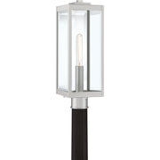 Westover 7" Outdoor Post Lantern in Stainless Steel