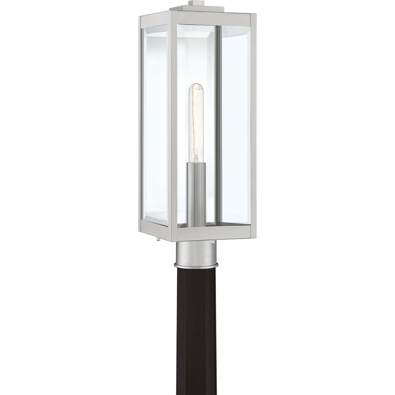 Westover 7" Outdoor Post Lantern in Stainless Steel