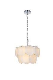 Charlotte 16" 6-Light Chandelier in Chrome And Frosted White
