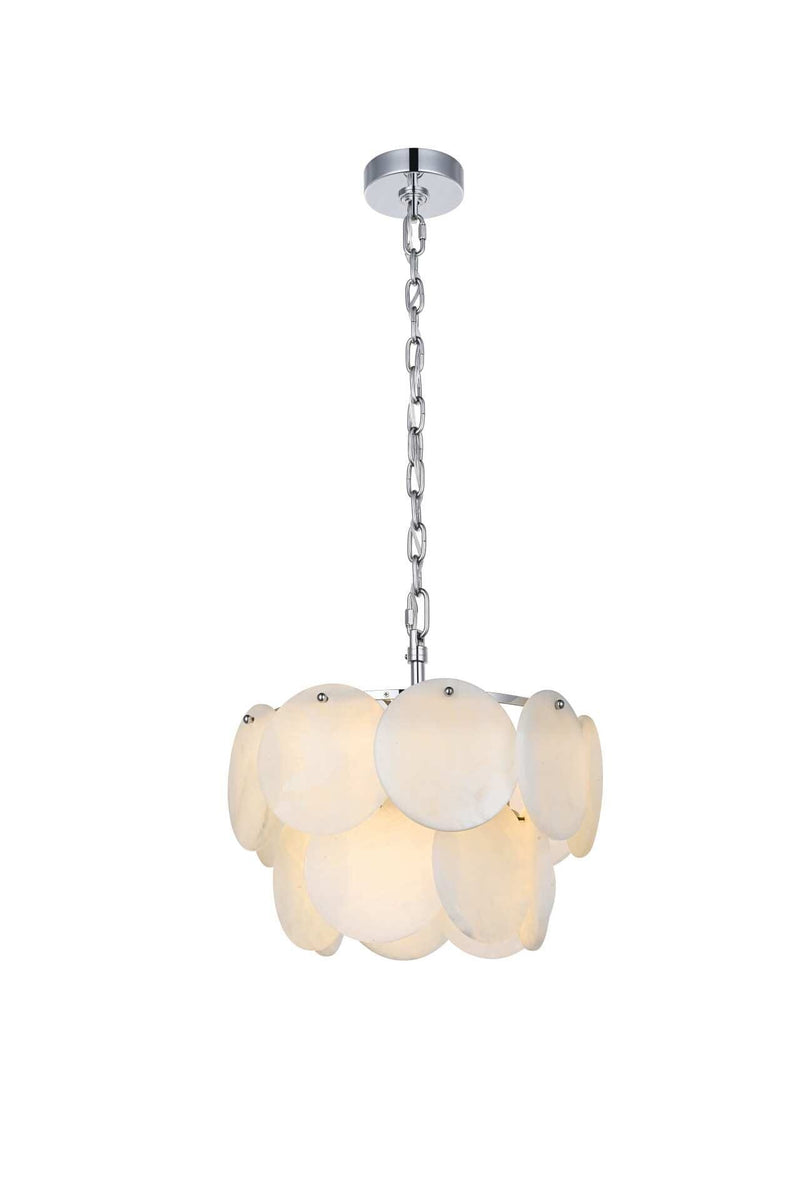 Charlotte 16" 6-Light Chandelier in Chrome And Frosted White