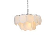 Charlotte 20" 9-Light Chandelier in Chrome And Frosted White