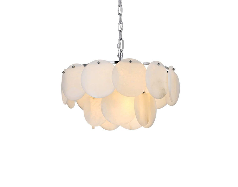 Charlotte 20" 9-Light Chandelier in Chrome And Frosted White