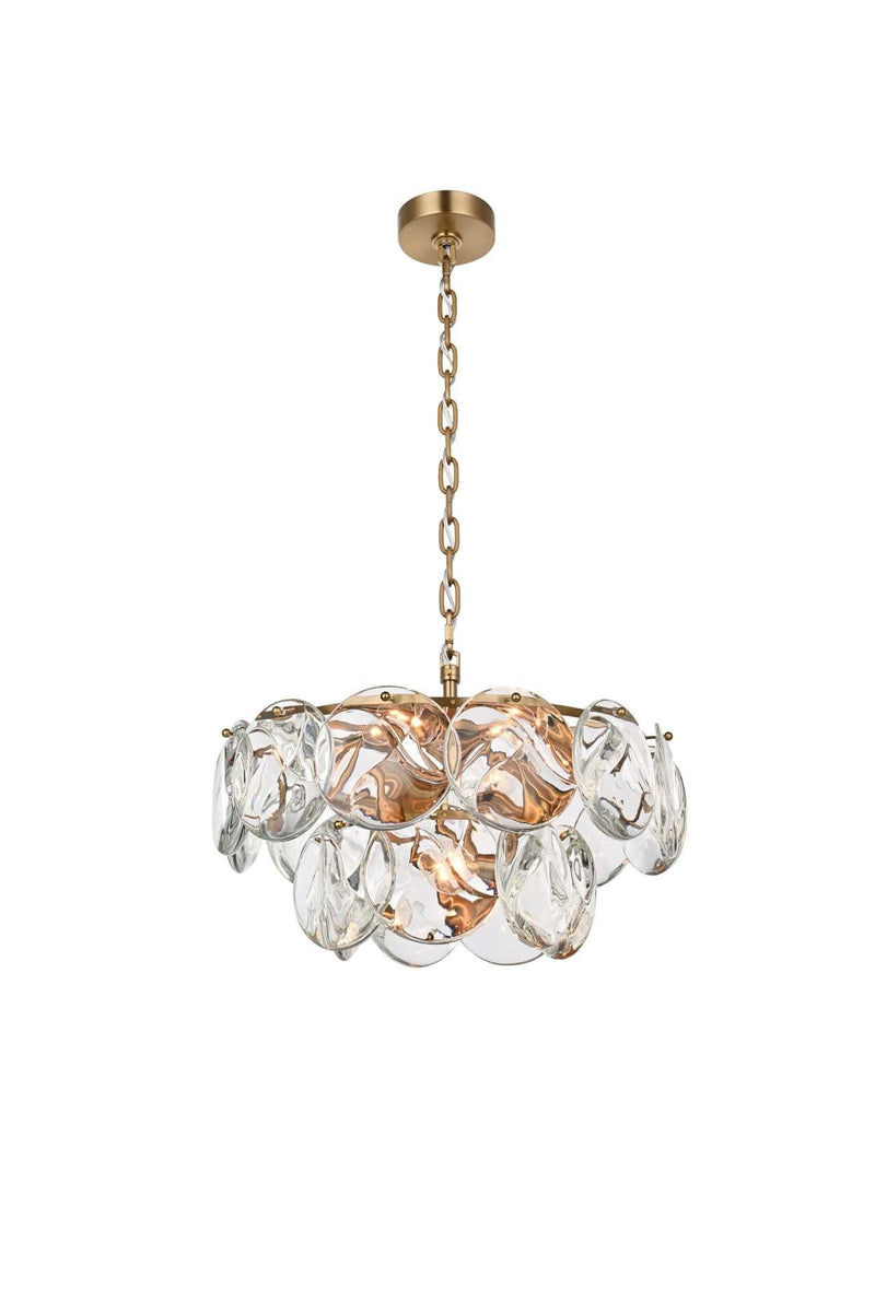 Charlotte 20" 9-Light Chandelier in Satin Gold And Clear