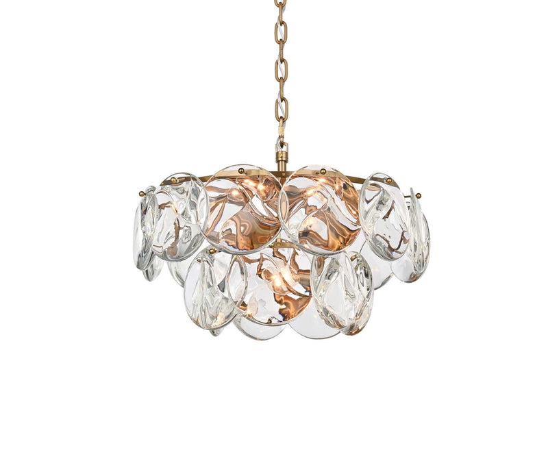 Charlotte 20" 9-Light Chandelier in Satin Gold And Clear