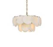 Charlotte 20" 9-Light Chandelier in Satin Gold And Frosted White