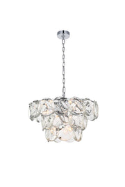 Charlotte 24" 12-Light Chandelier in Chrome And Clear