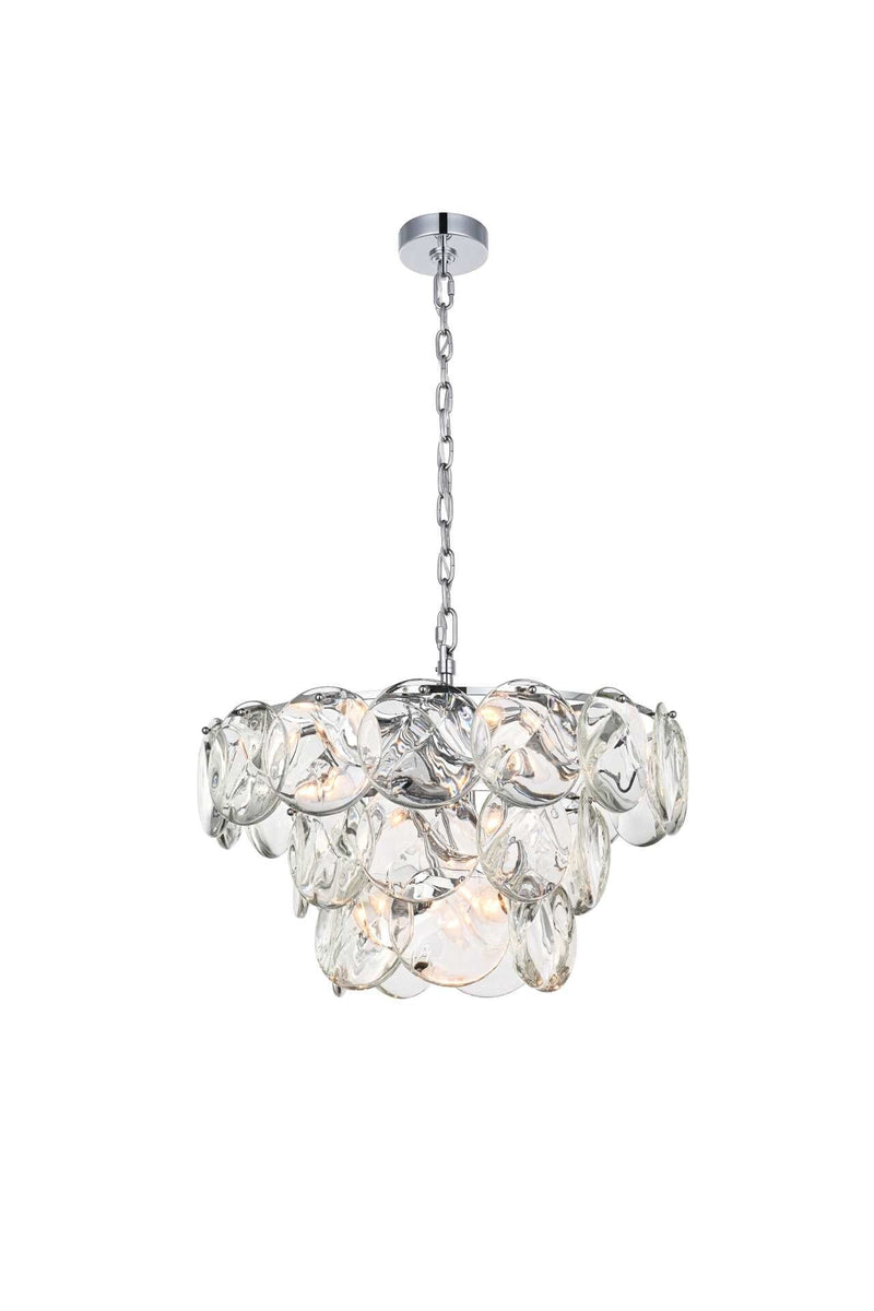 Charlotte 24" 12-Light Chandelier in Chrome And Clear
