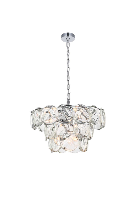 Charlotte 24" 12-Light Chandelier in Chrome And Clear