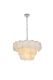 Charlotte 24" 12-Light Chandelier in Chrome And Frosted White