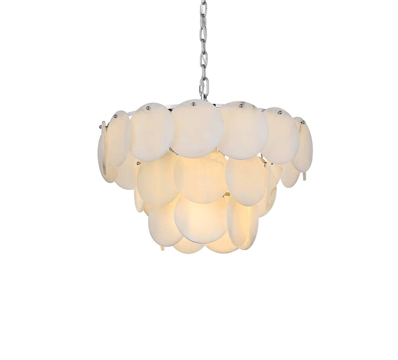 Charlotte 24" 12-Light Chandelier in Chrome And Frosted White