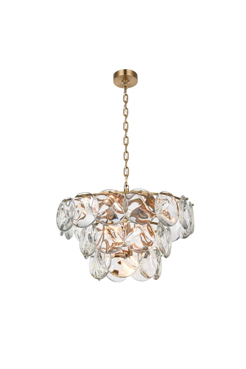 Charlotte 24" 12-Light Chandelier in Satin Gold And Clear