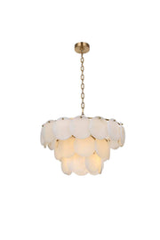 Charlotte 24" 12-Light Chandelier in Satin Gold And Frosted White