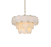 Charlotte 24" 12-Light Chandelier in Satin Gold And Frosted White