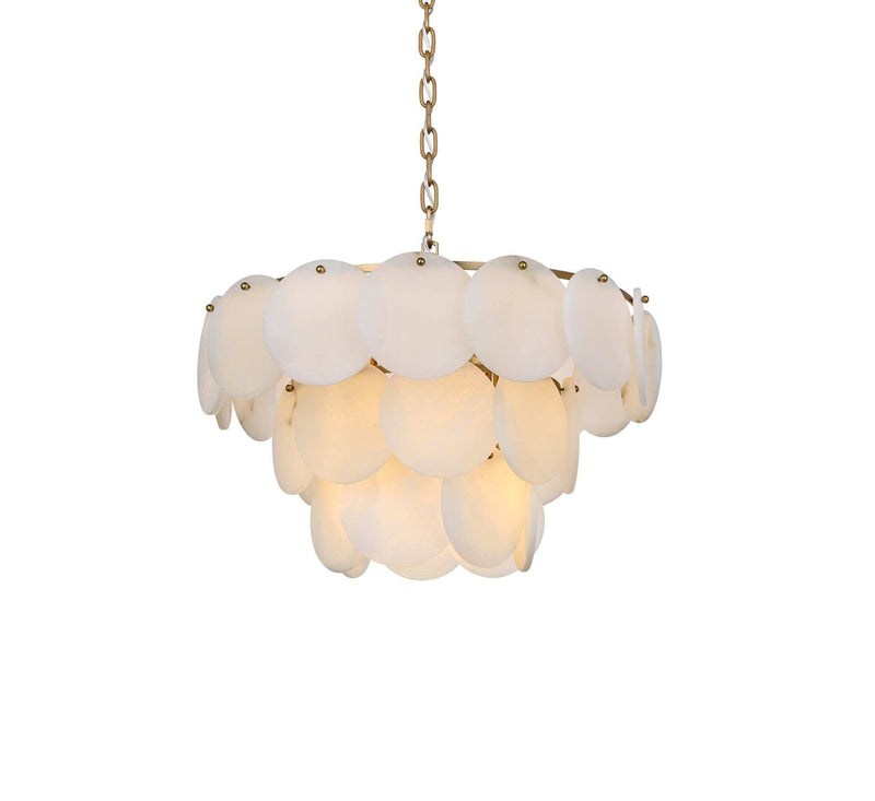 Charlotte 24" 12-Light Chandelier in Satin Gold And Frosted White