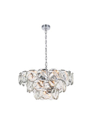 Charlotte 28" 14-Light Chandelier in Chrome And Clear