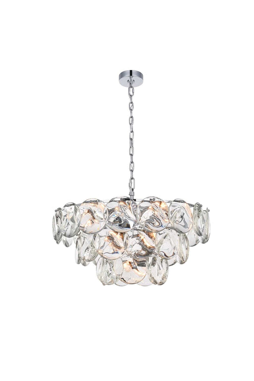 Charlotte 28" 14-Light Chandelier in Chrome And Clear