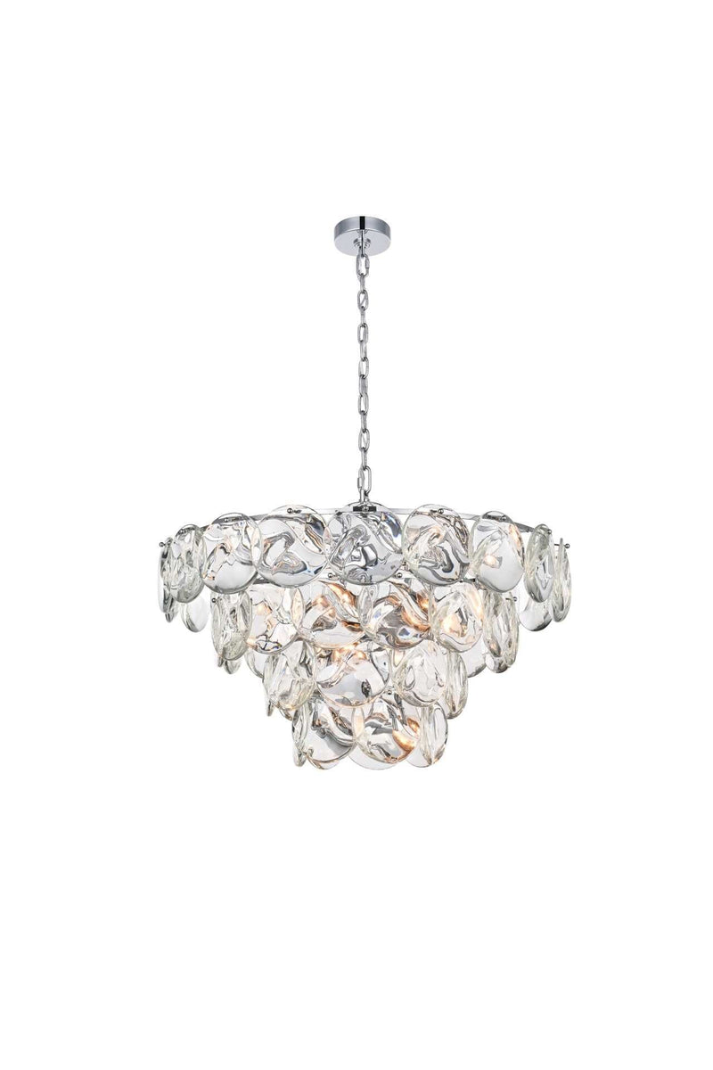 Charlotte 32" 21-Light Chandelier in Chrome And Clear