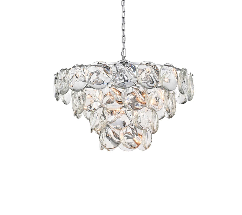 Charlotte 32" 21-Light Chandelier in Chrome And Clear
