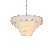 Charlotte 32" 21-Light Chandelier in Chrome And Frosted White