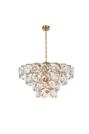 Charlotte 32" 21-Light Chandelier in Satin Gold And Clear