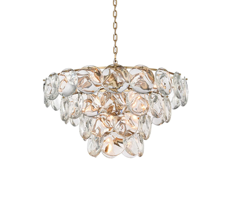 Charlotte 32" 21-Light Chandelier in Satin Gold And Clear