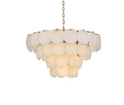 Charlotte 32" 21-Light Chandelier in Satin Gold And Frosted White