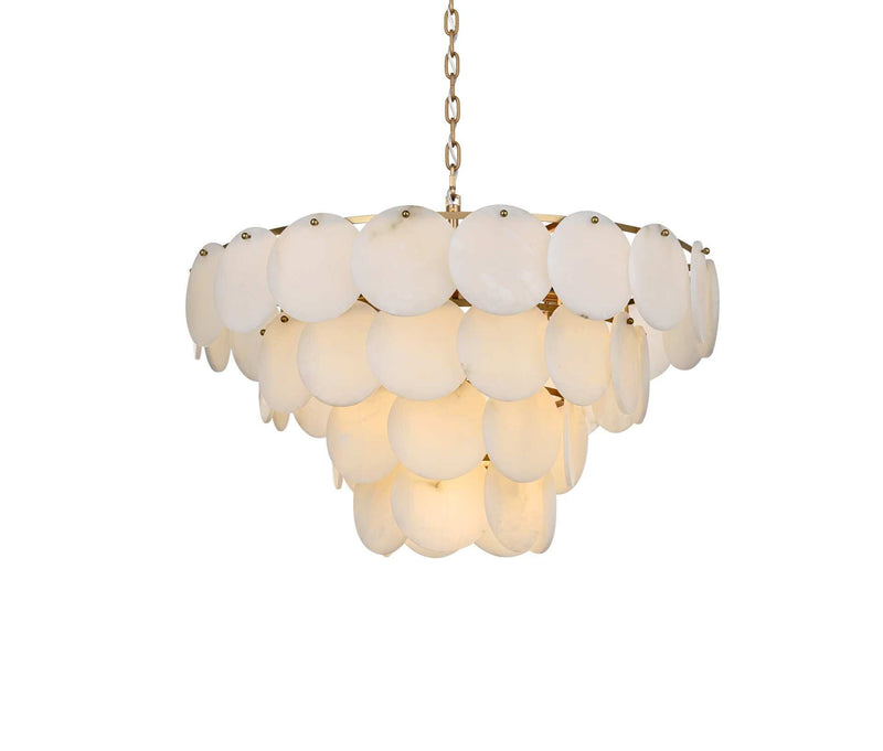Charlotte 32" 21-Light Chandelier in Satin Gold And Frosted White