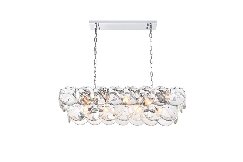 Charlotte 36" 14-Light Linear Chandelier in Chrome And Clear