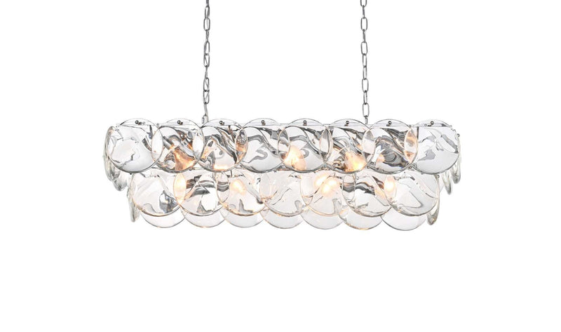 Charlotte 36" 14-Light Linear Chandelier in Chrome And Clear