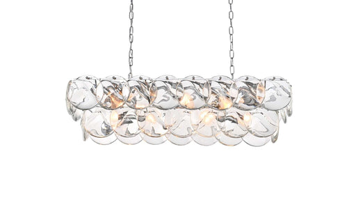 Charlotte 36" 14-Light Linear Chandelier in Chrome And Clear