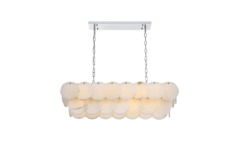 Charlotte 36" 14-Light Linear Chandelier in Chrome And Frosted White