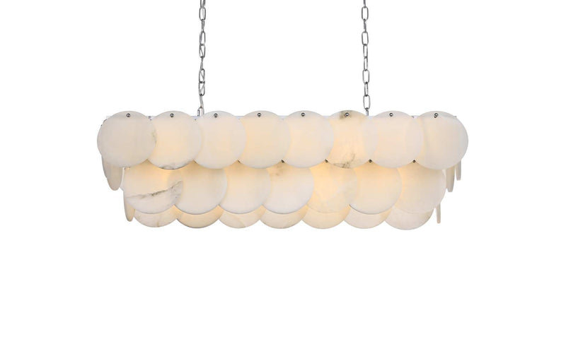 Charlotte 36" 14-Light Linear Chandelier in Chrome And Frosted White