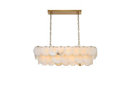 Charlotte 36" 14-Light Linear Chandelier in Satin Gold And Frosted White