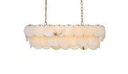 Charlotte 36" 14-Light Linear Chandelier in Satin Gold And Frosted White